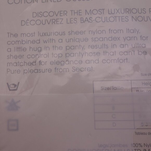 SECRET international Ultra Sheer Control Top Sandalfoot Soft Grey Pantyhose - Picture 12 of 13